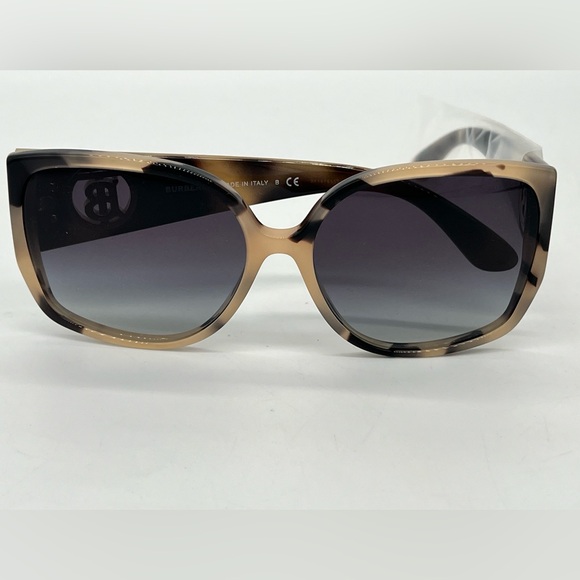 😎HP😎 Burberry BE 429 5013 Light Havana Square Sunglasses - Picture 2 of 12